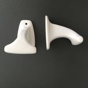 Pair of retro white porcelain hooks