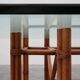 Large monumental bamboo dining table with glass top by Gasparucci, Italy