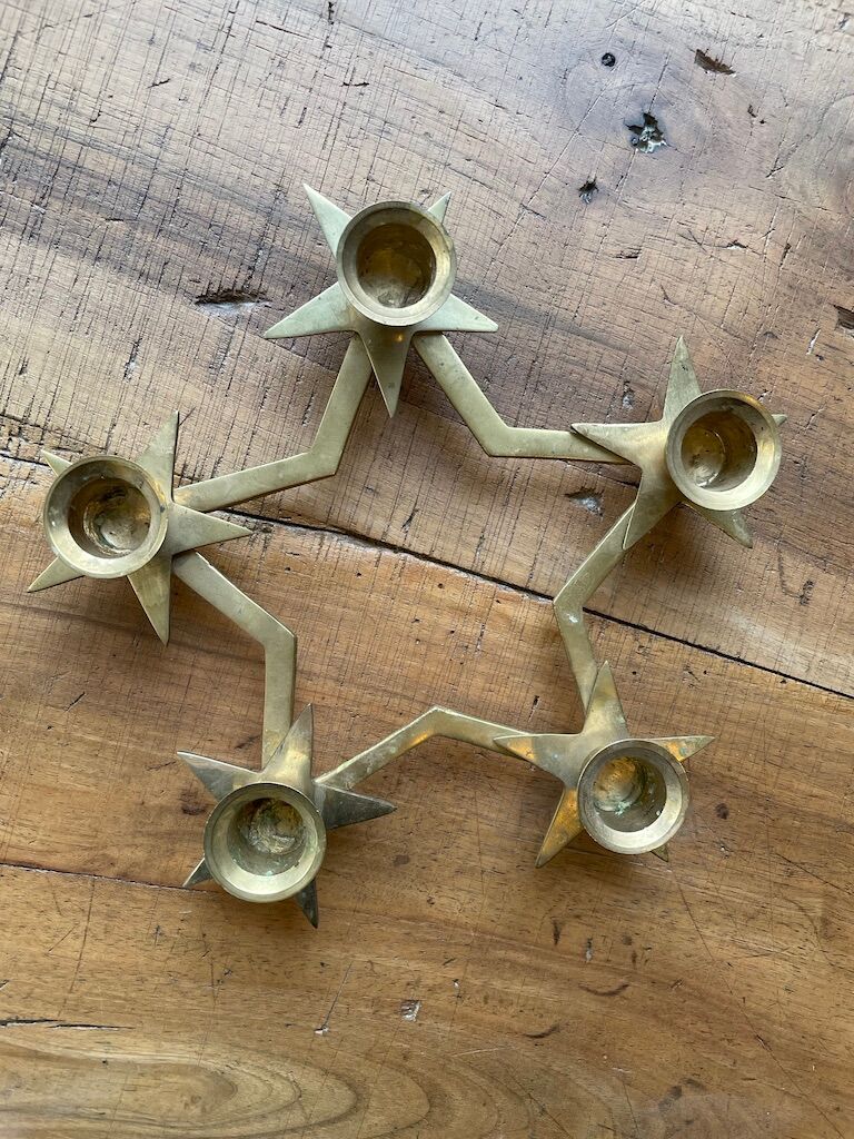 Brass star bougeoir
