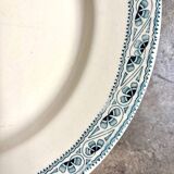 Boulenger & Cie round dish in blue ironstone, "Champigny" service
