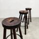Vintage Spanish leather barstools 'Brutalism'