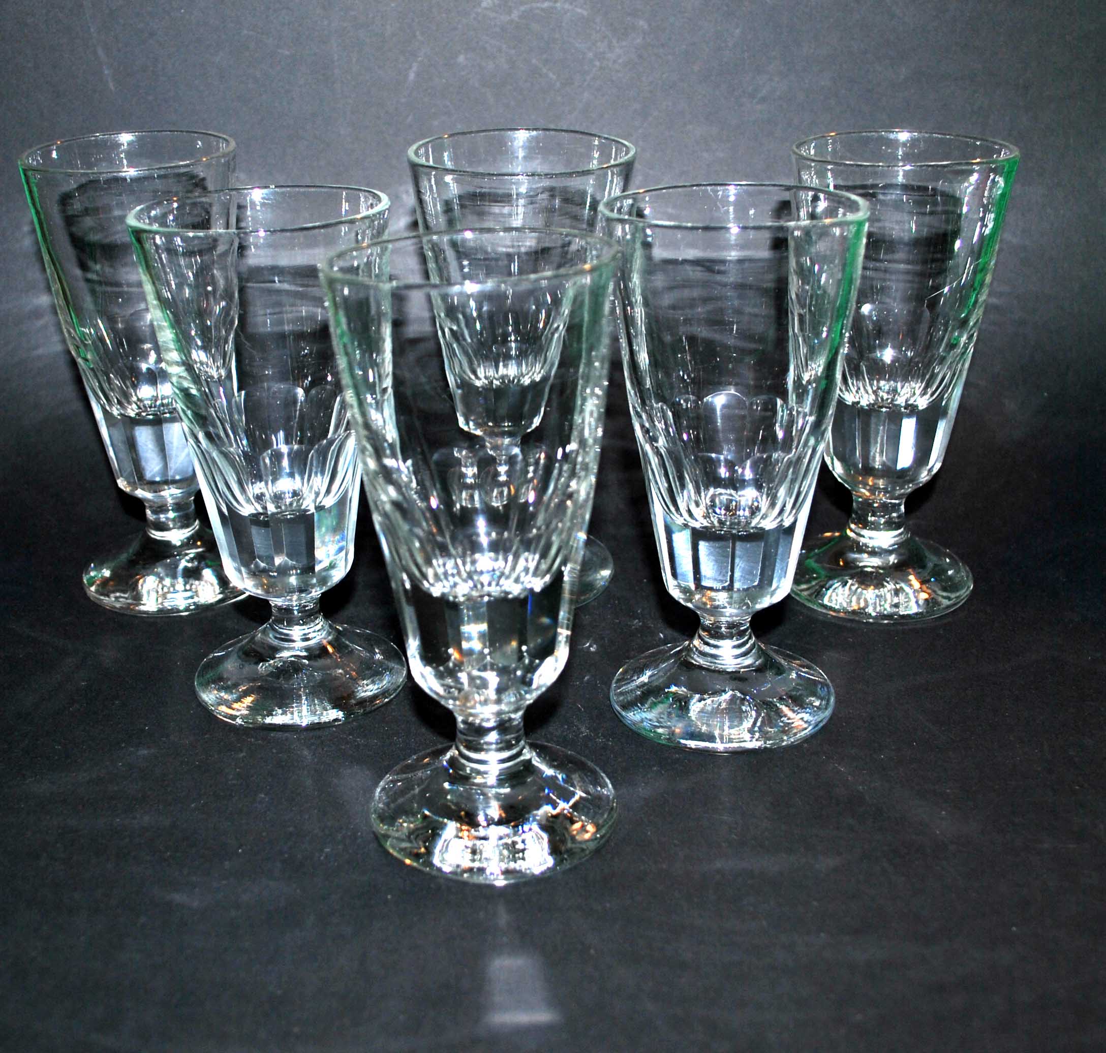 Series of 6 antique coffee glasses
