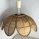 Natural woven wicker flower suspension