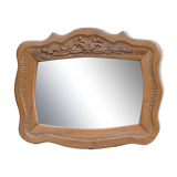 Hand-carved wooden mirror