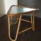 Table d'appoint en rotin et verre de Rohé Noordwolde, années 1950