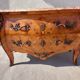 Louis XV style commode, inlaid with rosewood, marble top.