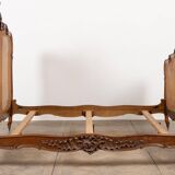 Louis XV style bed in carved and caned beech