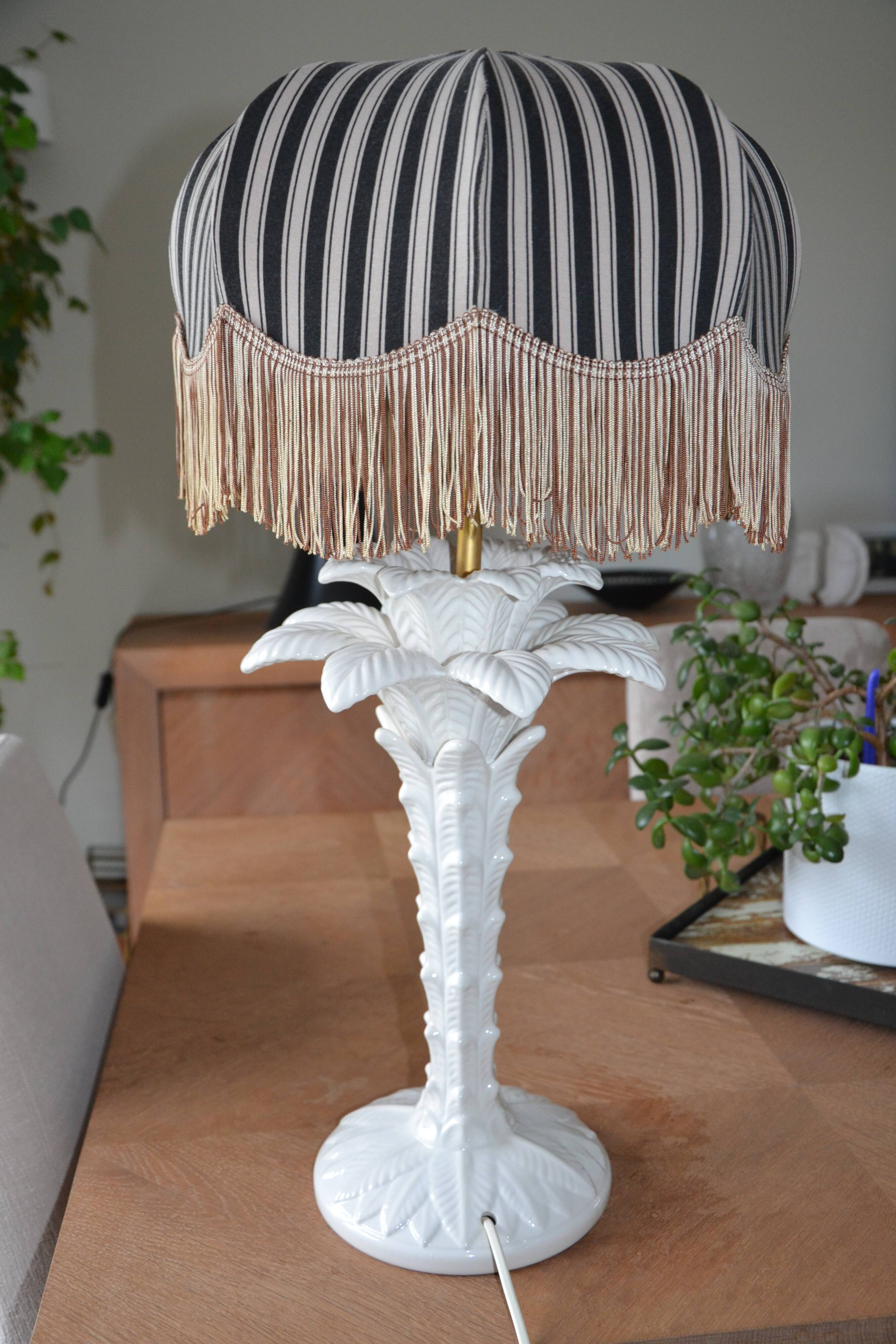 Vintage ceramic palm tree lamp base
