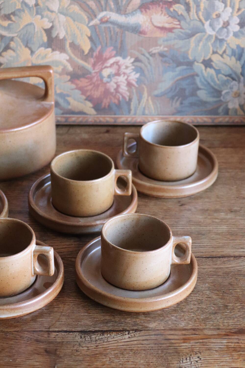 Tea or coffee service in stoneware – Brenne, Stoneware from France