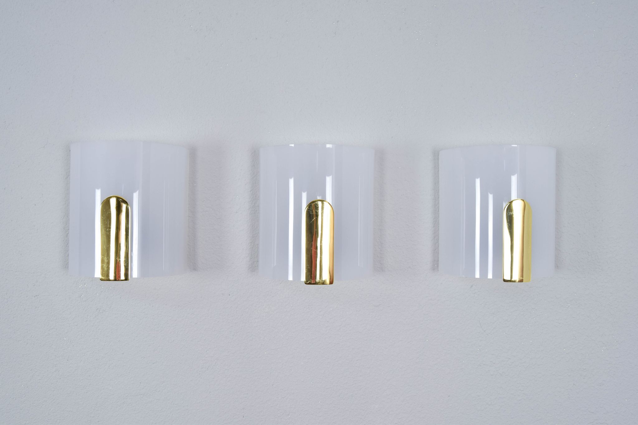 Mid-Century Modern Lucite and Brass Sconces by Metalarte, Spain, 1980