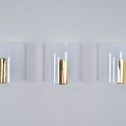 Mid-Century Modern Lucite and Brass Sconces by Metalarte, Spain, 1980