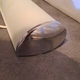 Rectangular wall light 1990 in frosted glass and silver metal