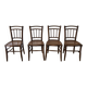set of 4 bistro chairs in turned wood and canework stamped early 20th century