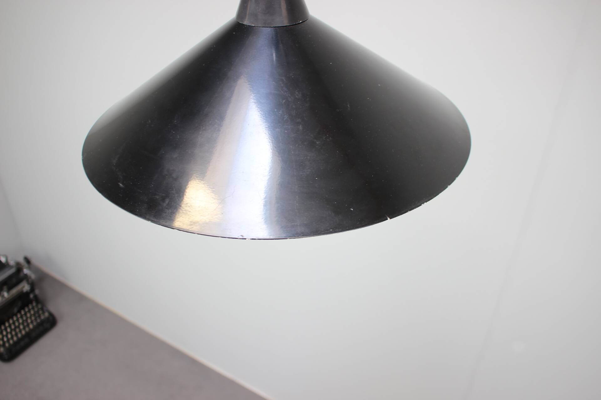 Black suspension light in "Space Age" style (Czechoslovakia, 1970s)