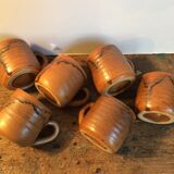 Set of 6 vintage stoneware cups