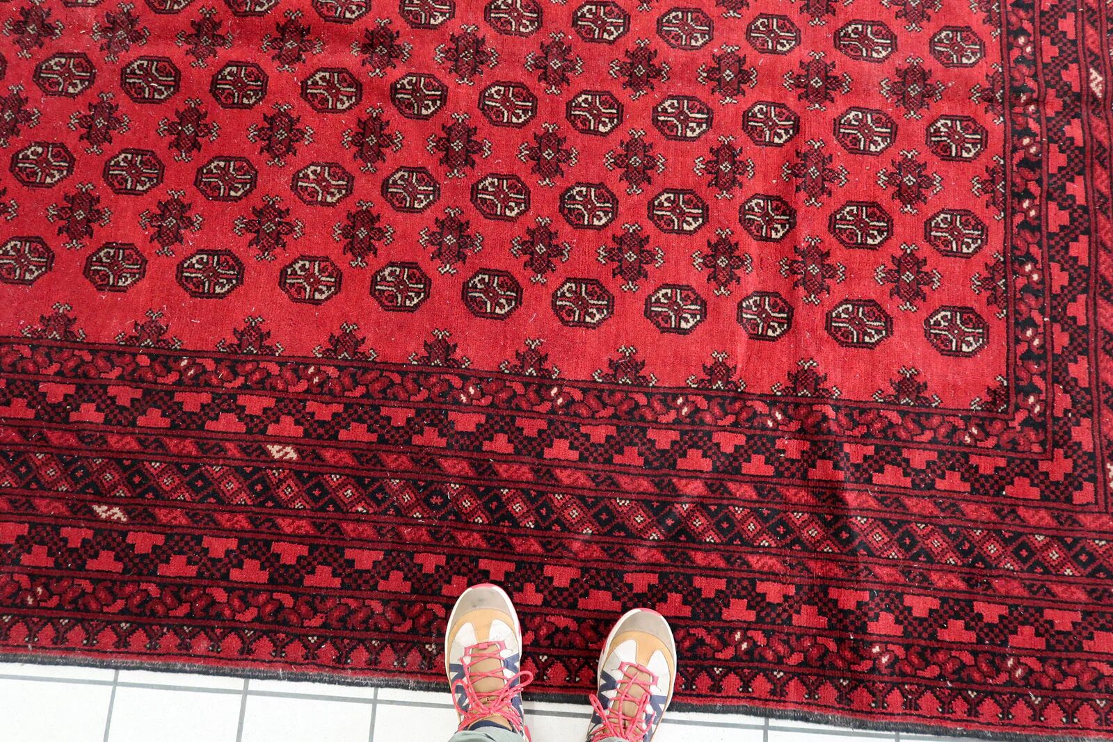 Antique Afghan Ersari handmade rug 208 x 288 cm 1920s