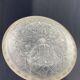 Plat circulaire en verre Art Déco signé Lorrain monture en argent massif minerve
