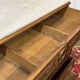 Napoleon III commode in mahogany, oak and with a fine white marble top, late 19th century.
