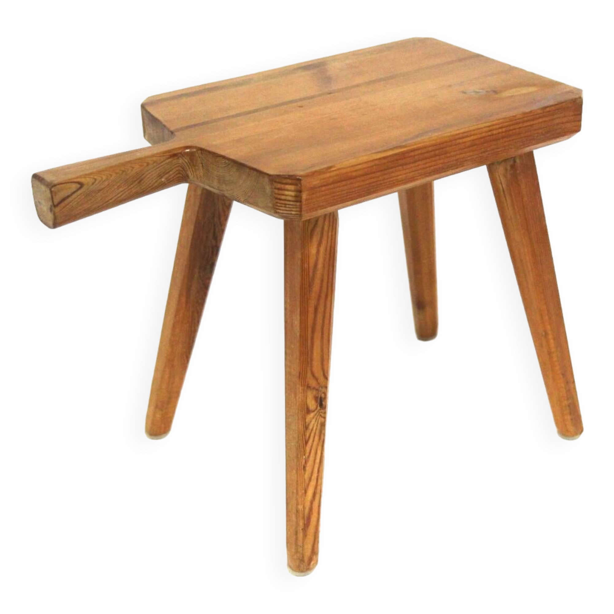 Scandinavian pine stool, Hemslöjd, Sweden, 1960