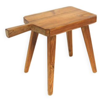 Scandinavian pine stool, Hemslöjd, Sweden, 1960