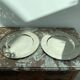 Pair of vintage, underplates, silver metal