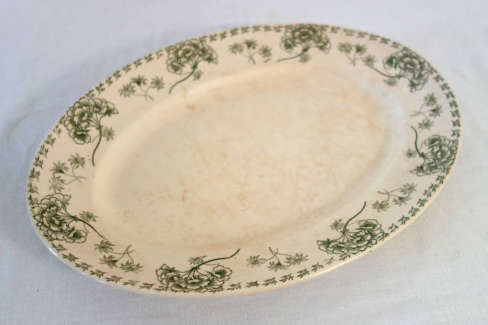Large oval ironstone platter "Palmyre" Sarreguemines