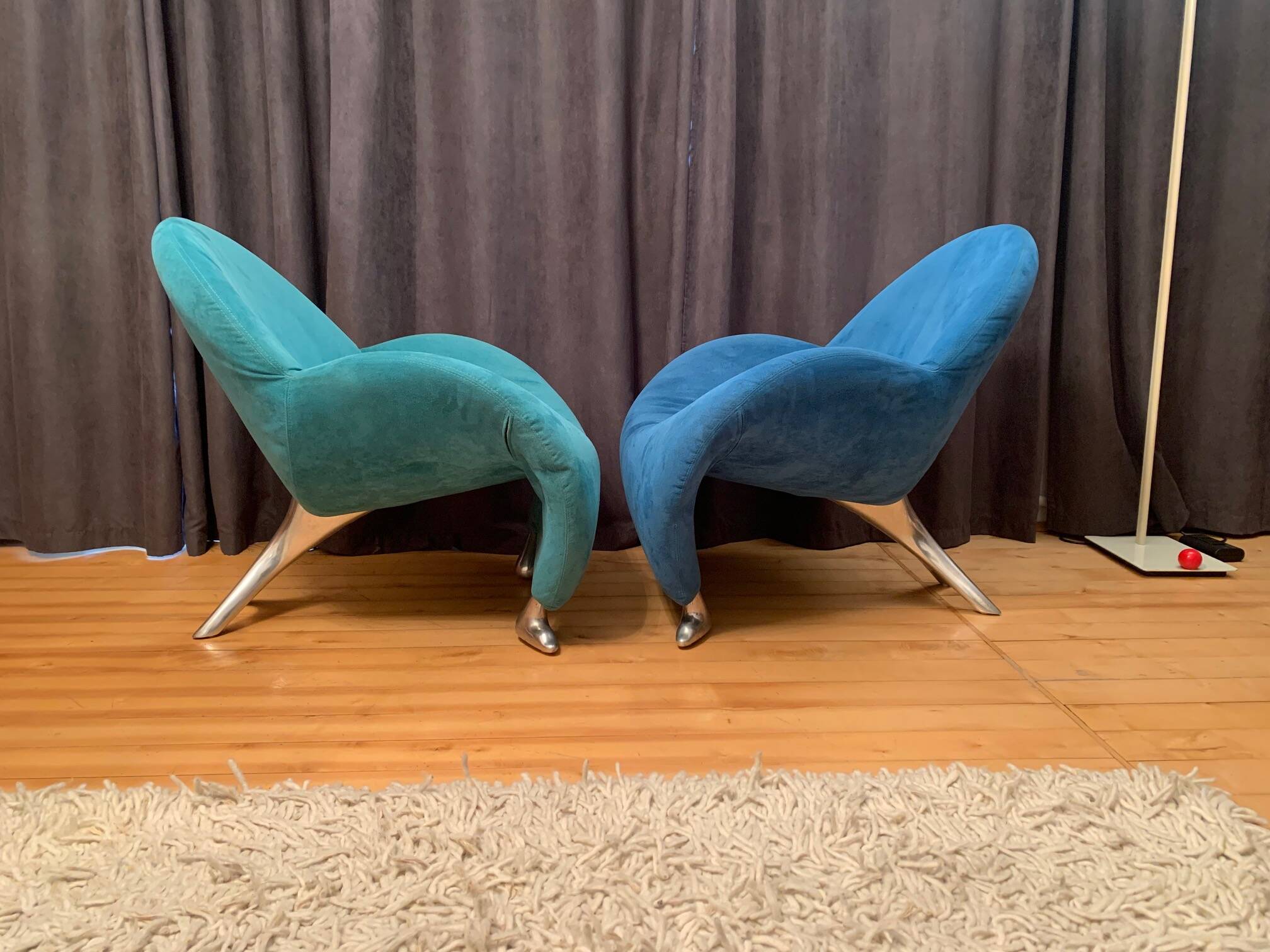 Pair of Papageno armchairs designed by Jan Armgardt, Leolux, Netherlands, 1990s