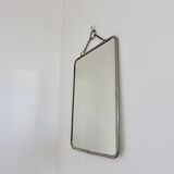 Ancien miroir de barbier ou de coiffeur à chainette vintage, années 40 50