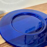 Plat/Assiette en verre bleu vintage