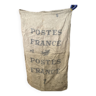 Old la poste france n°7 postal bag in burlap 70x110cm