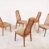 Set of 6 dining chairs, model EVA by Niels Kofoed, Denmark