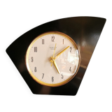 Vintage formica clock silent asymmetrical wall pendulum "Vedette noir"