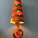 Orange ceramic West Germany floor lamp with dotted shade