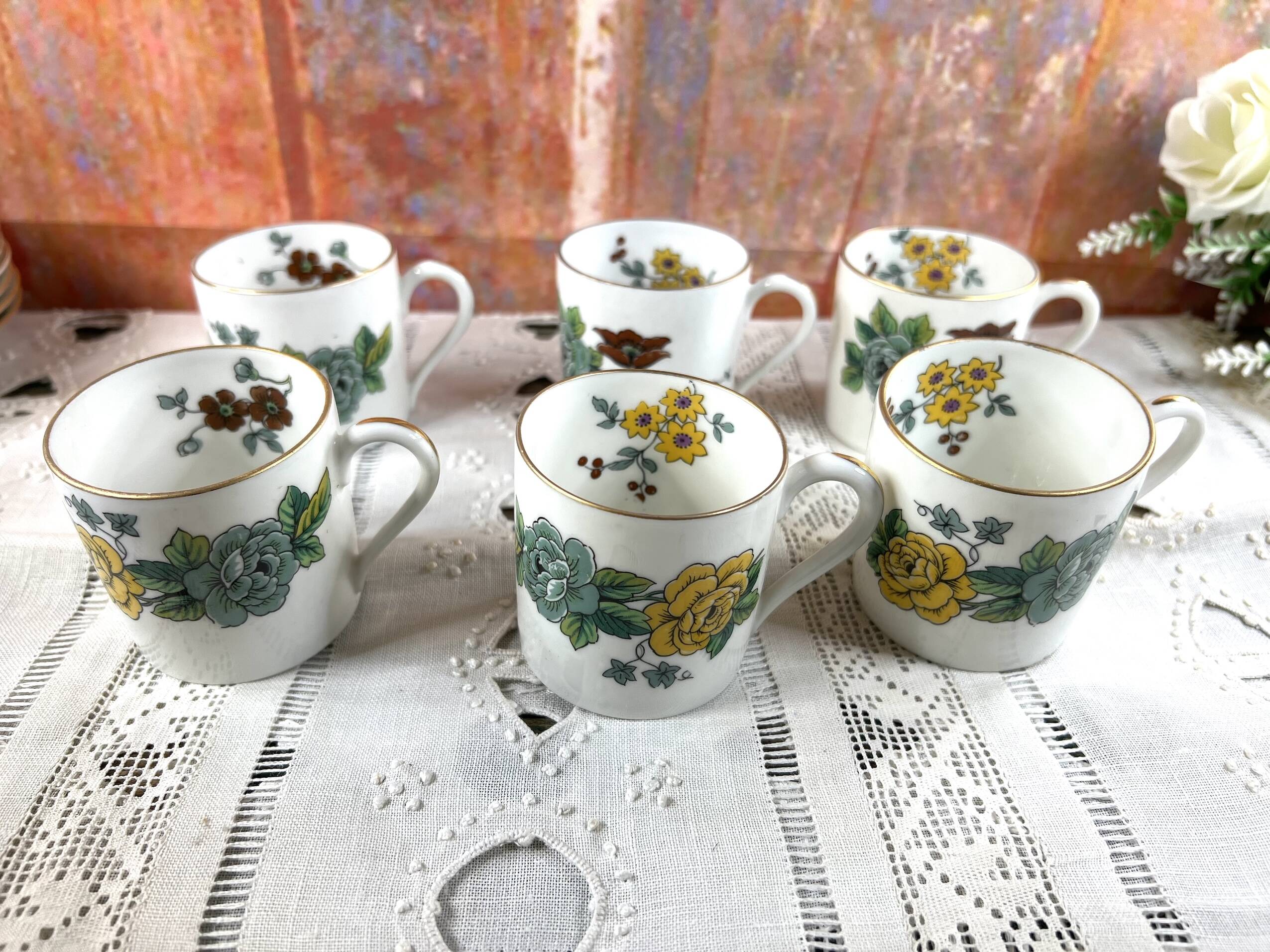 Lot de 6 tasses café Limoges Haviland Cathay
