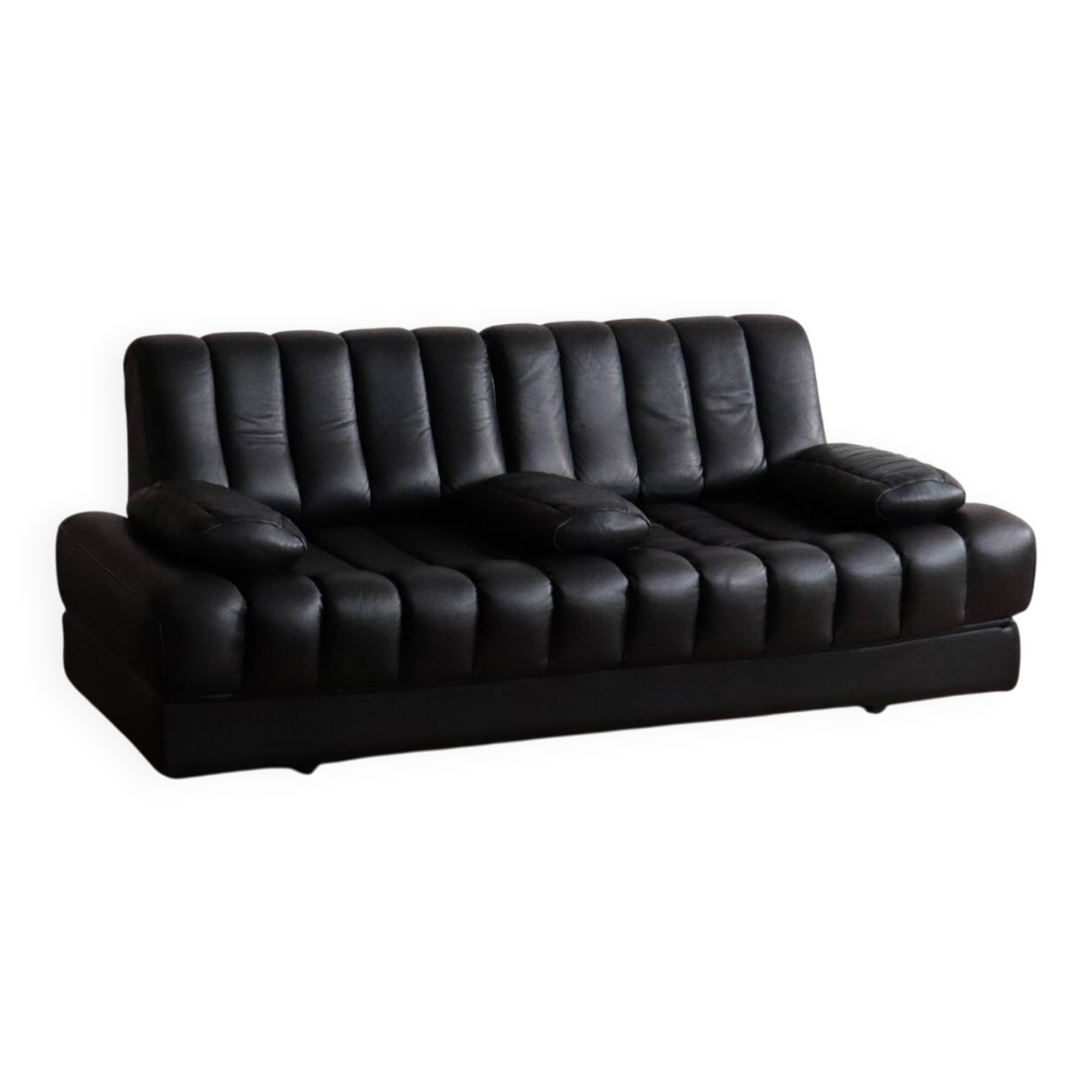 De Sede DS-85 sofa bed in black leather, Switzerland, 1960s