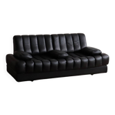De Sede DS-85 sofa bed in black leather, Switzerland, 1960s