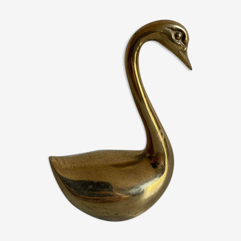 Small brass swan figurine