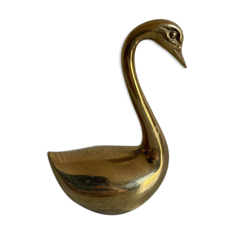 Small brass swan figurine