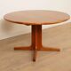 Vintage round dining table | extendable | teak | 121-173 cm
