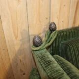 Large Green Velvet Sofa from Maison Jansen