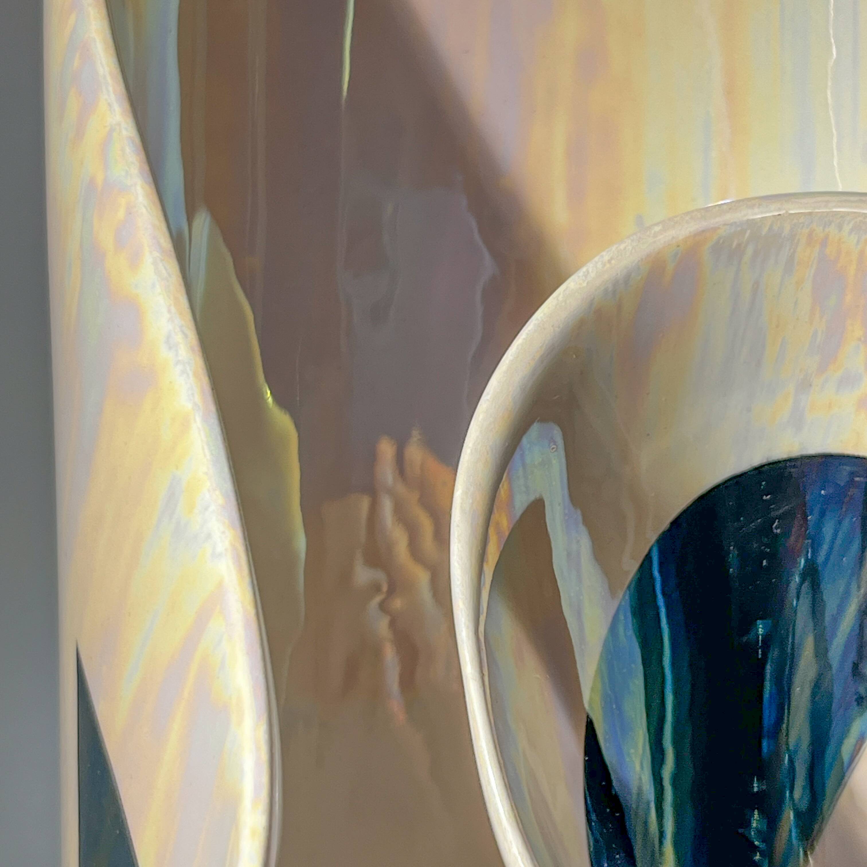 Iridescent free-form sculptural ceramic vase