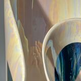 Iridescent free-form sculptural ceramic vase