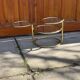 Vintage brass swivel coffee table in the style of Milo Baughman, 1970s