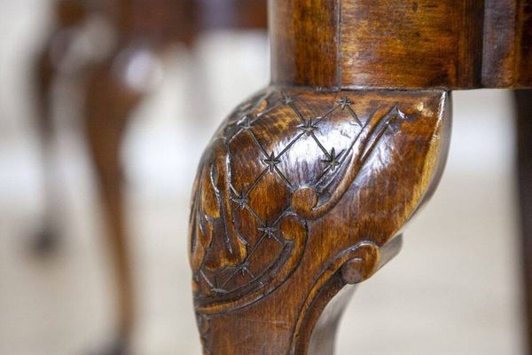 Chaises en noyer anglais vintage, années 1920, ensemble de 3