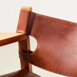 Borge Mogensen Pair of Spanish Chairs model 2226 for Fredericia Denmark 1958