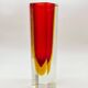 Vintage Murano Sommerso Collectible Sculpture Vase in Red and Clear Glass