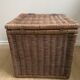 Set of two large trunks, vintage wicker storage chests