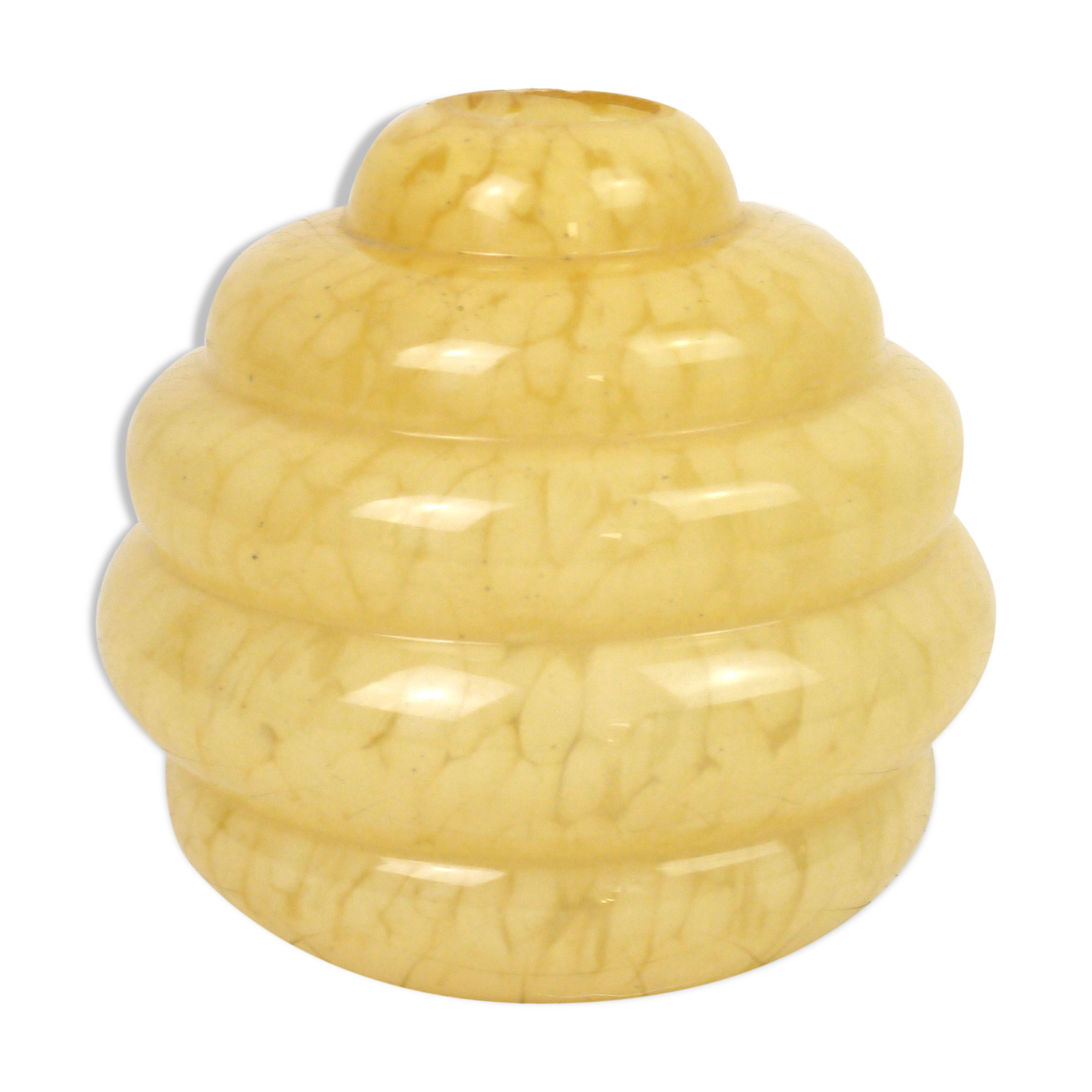 Round yellow Clichy glass lampshade