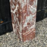 Louis XVI style fireplace in royal red and white Carrara marble circa 1900