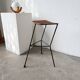 Wicker and metal stool Dennis Lennon 1950